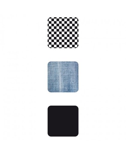 Dresz screencleaner Boys siliconen 3 cm zwart/wit 3 delig