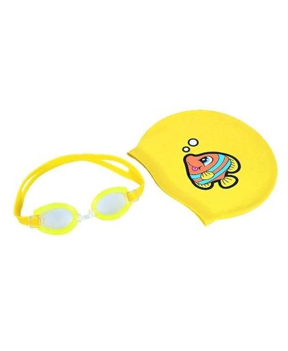 Bestway zwembril met badmuts junior geel
