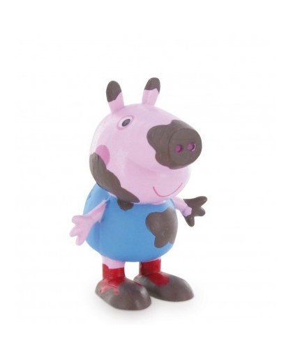 Comansi speelfiguur Peppa Pig: George Mud 6 cm roze