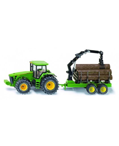 Siku John Deere 8430 tractor met bosbouw aanhanger groen (1945)