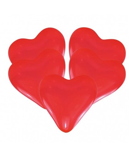 Amscan ballonnen hartvormig medium rood 5 stuks