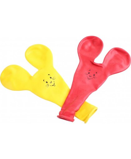 Amscan ballonnen Muizen geel/rood 2 stuks