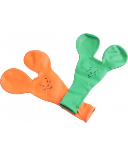Amscan ballonnen Muizen oranje/groen 2 stuks