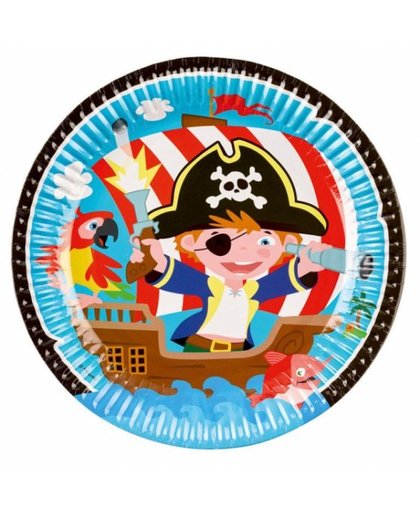 Amscan feestbordjes piraten 8 stuks 32 cm blauw