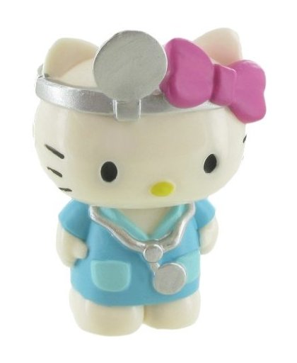 Comansi speelfiguur Hello Kitty: Dokter 6 cm wit