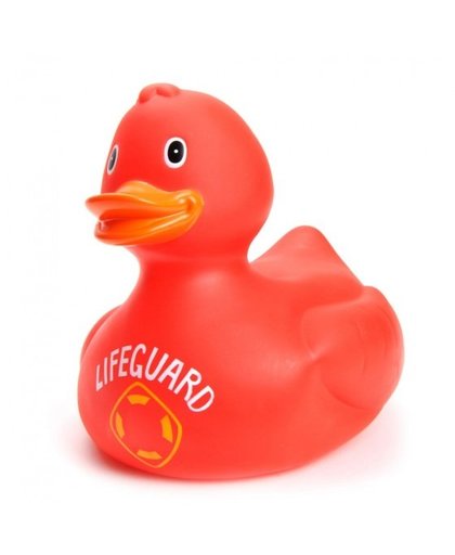 Eddy Toys badeend Lifeguard 25 cm rood