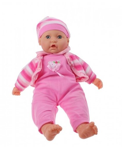 Toi Toys babypop met jurkje beertjes 40 cm roze