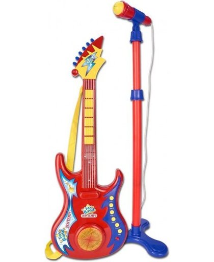 Bontempi Toyband rockgitaar met microfoon rood/blauw