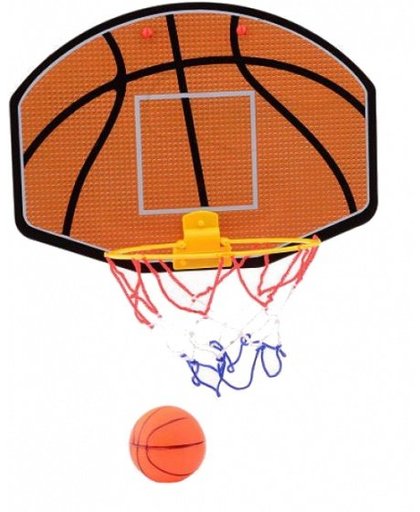 Johntoy deur basketbalspel met basketbal in doos 30 cm
