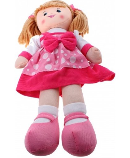 Johntoy knuffelpop baby rose meisje roze 40cm