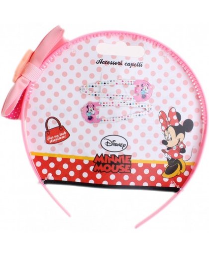 Disney diadeem met speldjes Minnie Mouse 3 delig roze