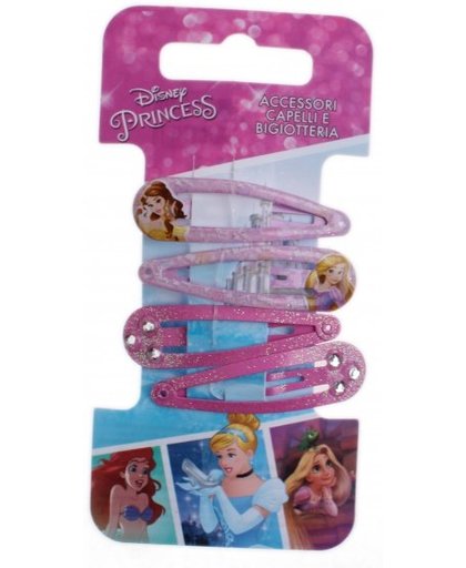 Disney haarspeldjes Princess 4 delig roze