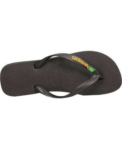 Havaianas Brasil Logo Slippers Unisex - Black/Yellow - Maat 39/40