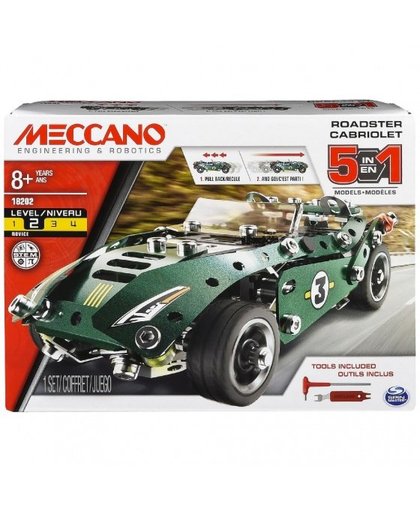 Meccano bouwpakket 5 in 1 set Roadster groen