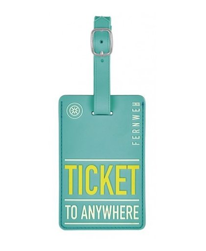 Moses kofferlabel Ticket to Anywhere11 x 7 cm turquoise