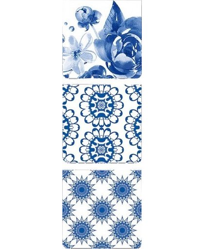 Moses magnetische boekenleggers Delfts Blauw 8 x 4 cm 3 stuks