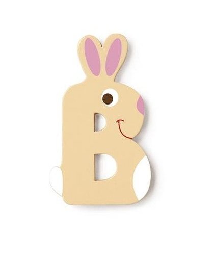 Scratch letter B konijn crème 5.5 cm