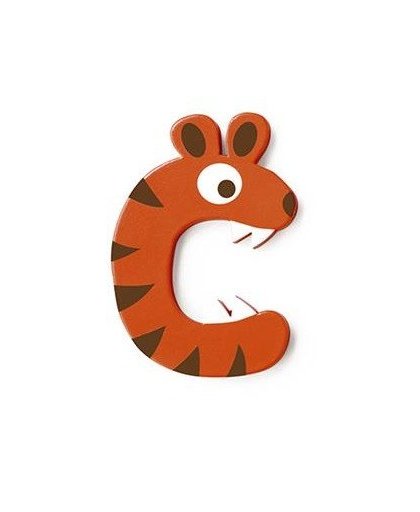 Scratch letter C tijger oranje 5.5 cm