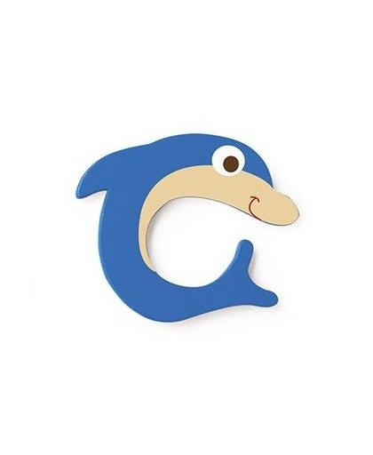 Scratch letter C dolfijn blauw 5.5 cm