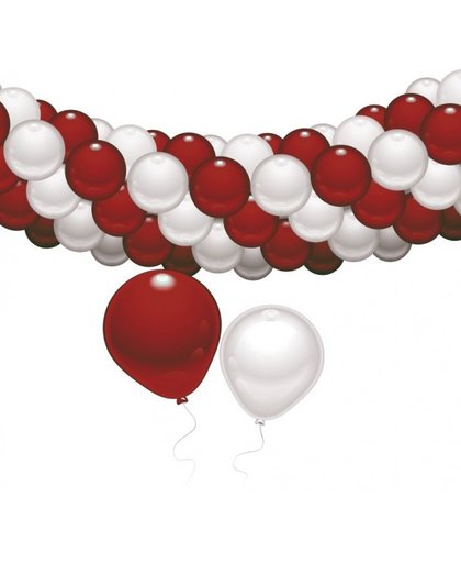 Amscan ballonnenslinger decoratie set rood/wit