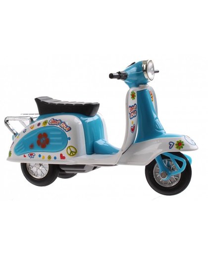 Toi Toys scooter FlowerPower diecast 12 x 4 x 7 cm blauw