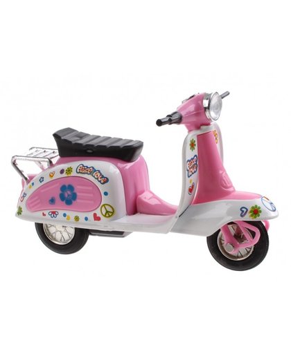 Toi Toys scooter FlowerPower diecast 12 x 4 x 7 cm roze