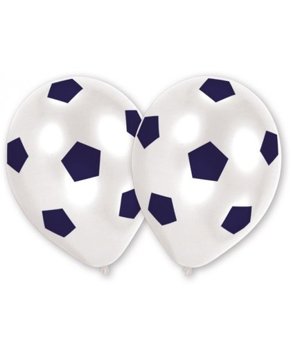 Amscan ballonnen voetbal 8 stuks 25 cm zwart/wit