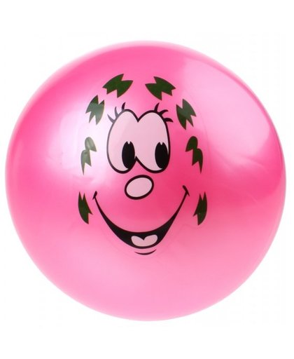 Johntoy speelbal Smiley 20 cm roze