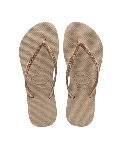 Havaianas Slim Slippers Dames - Sand Grey/L. Golden