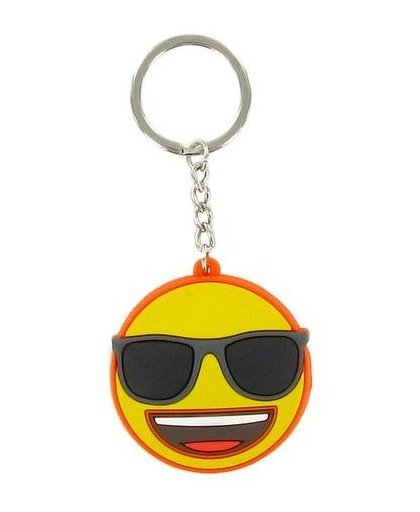 Comansi sleutelhanger Sunglasses Face 10 cm geel