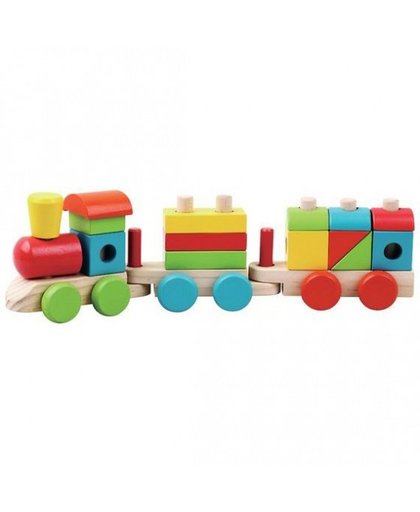 Jumini houten blokken trein 18 delig