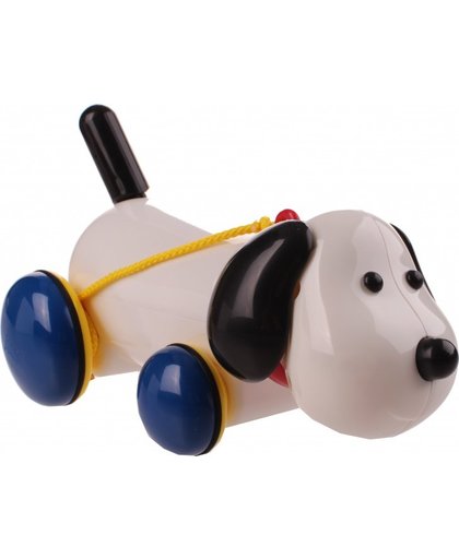 Ambi Toys trekfiguur hond Max 23 cm wit/blauw