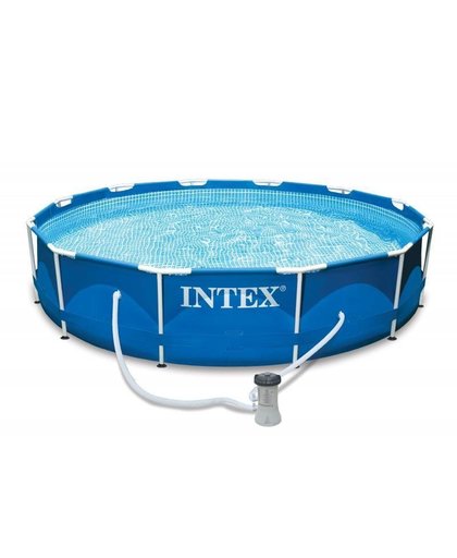 Intex opzetzwembad staal rond 305 cm blauw