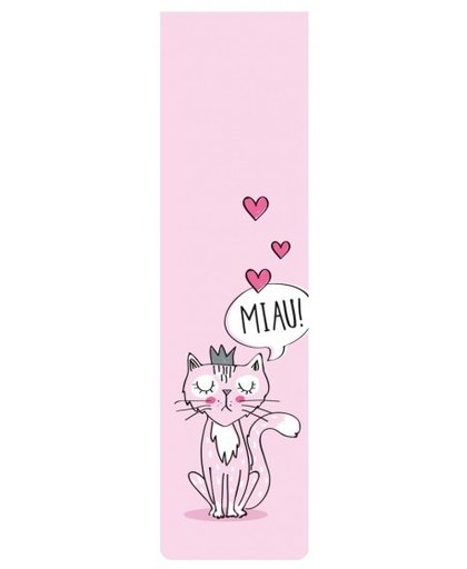 Moses boekenlegger met elastiek cat in love 17,5 x 4,7 cm roze