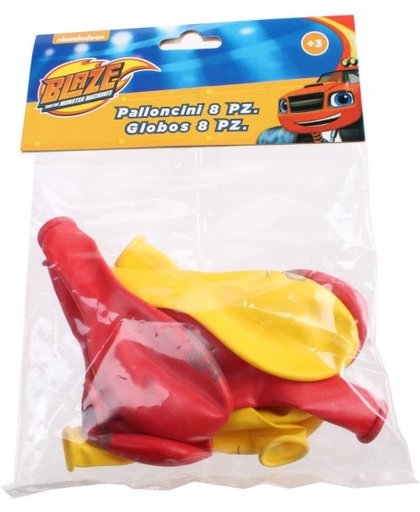 Nickelodeon ballonnen Blaze zakje á 8 stuks rood/geel