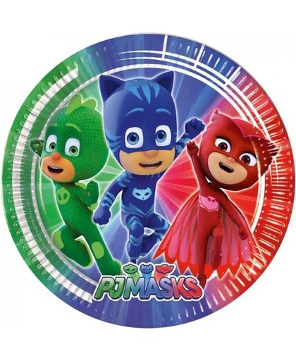 Disney feestborden PJ Masks 23 cm groen/blauw/rood 8 stuks