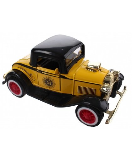 Toi Toys schaalmodel classic cars die cast geel/zwart 12 cm