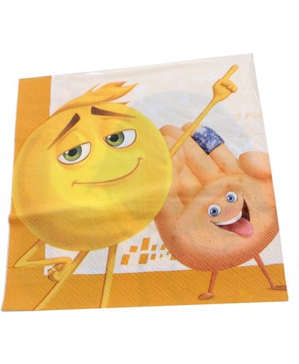 Emoji servetten 20 stuks 33 cm geel