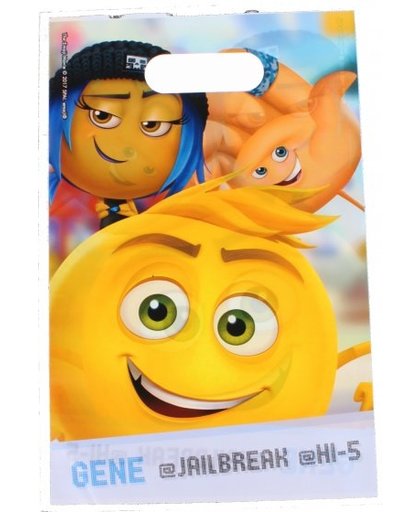 Emoji feestzakjes Emoji geel 10 stuks 23 cm