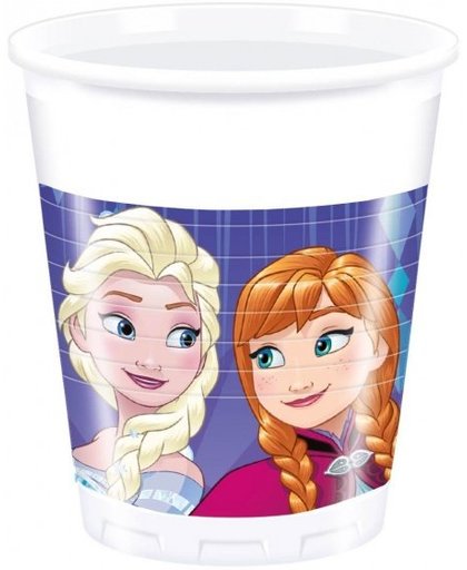 Disney feestbekers Frozen 200 ml blauw 8 stuks