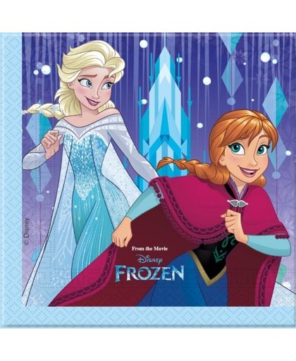 Disney servetten Frozen 20 stuks 33 cm blauw