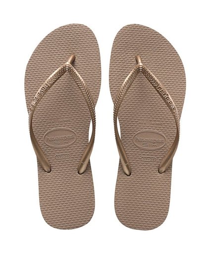 Havaianas Slim Slippers Dames - Sand Grey/L. Golden