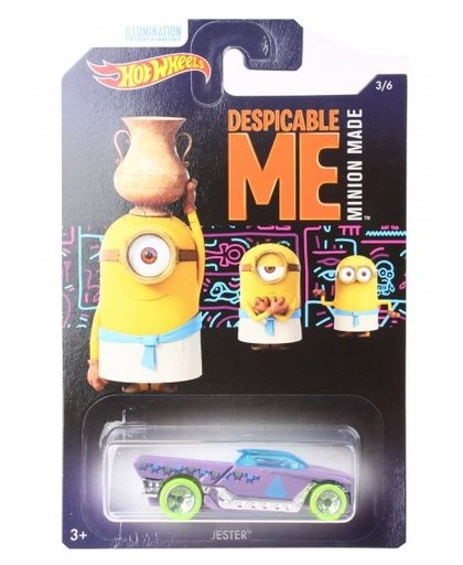 Hot Wheels Despicable Me Minions auto Jester paars 6 cm