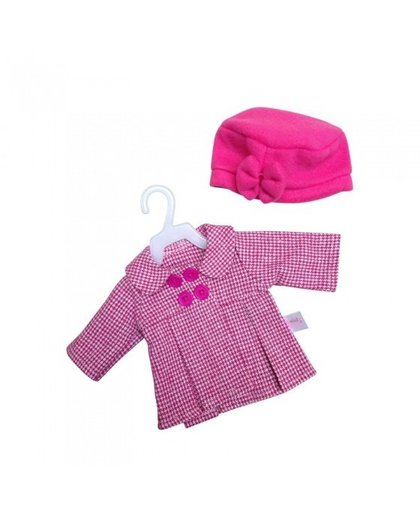 Amleg jas met hoed mini mommy roze meisjes 33 37 cm