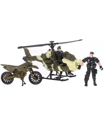 Johntoy speelset Army Forces helicopter groen