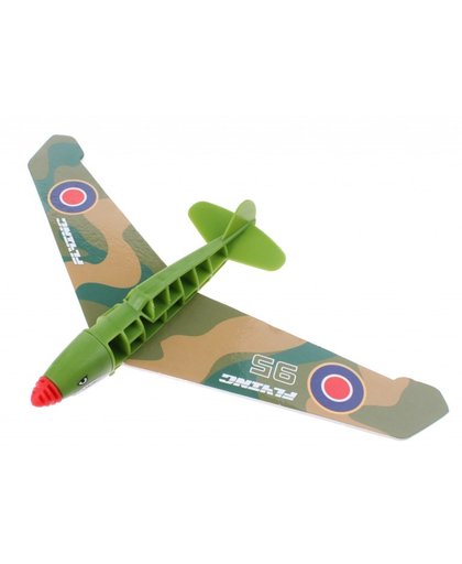 Toi Toys katapult vliegtuig Air Force 14 cm groen