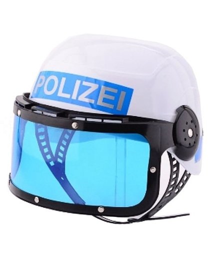 Johntoy politiehelm Duitse versie wit blauw