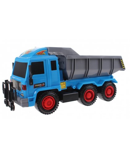 Toi Toys Construction Truck met kantelbak blauw/grijs 42 cm
