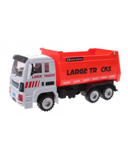 Toi Toys Construction Truck vrachtwagen rood/wit 24 cm