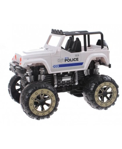 Toi Toys monstertruck Cross Country Car Politie 15 cm wit